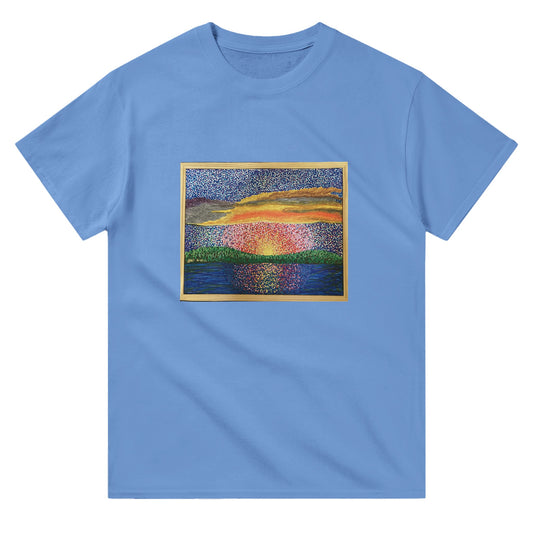 Heavyweight Unisex Crewneck T-shirt - Dotted Sunrise | Kid-Epics Expressions