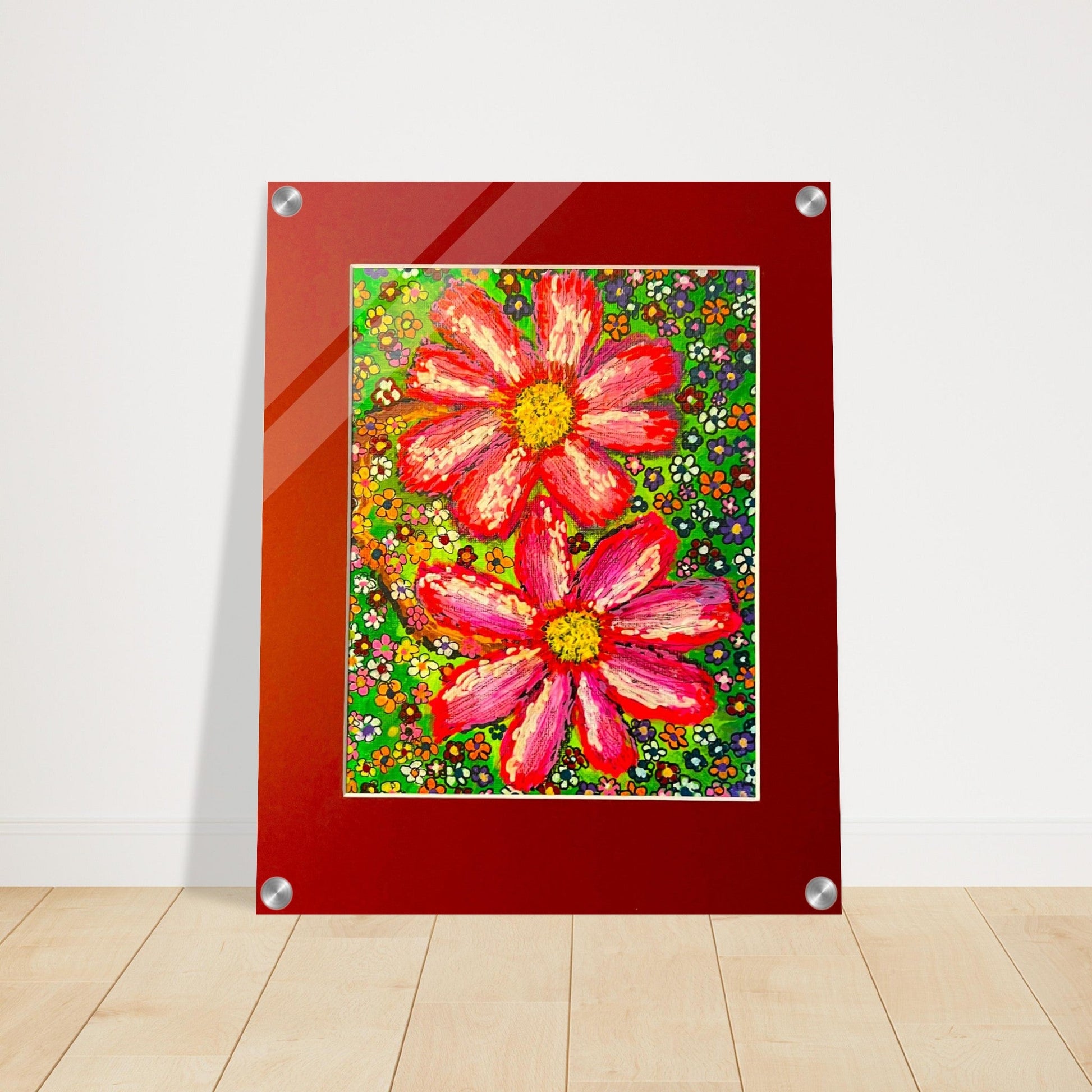 Acrylic Print - Two Red Flowers | Kid-Epics Expressions