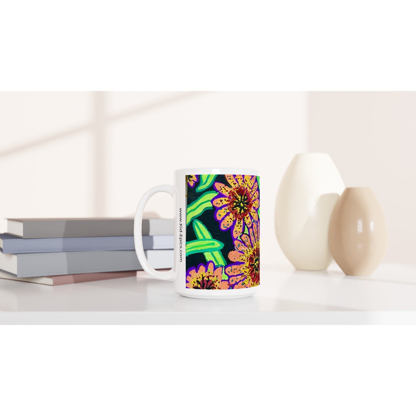 White 15oz Ceramic Mug - Midnight Beauty | Kid-Epics Expressions