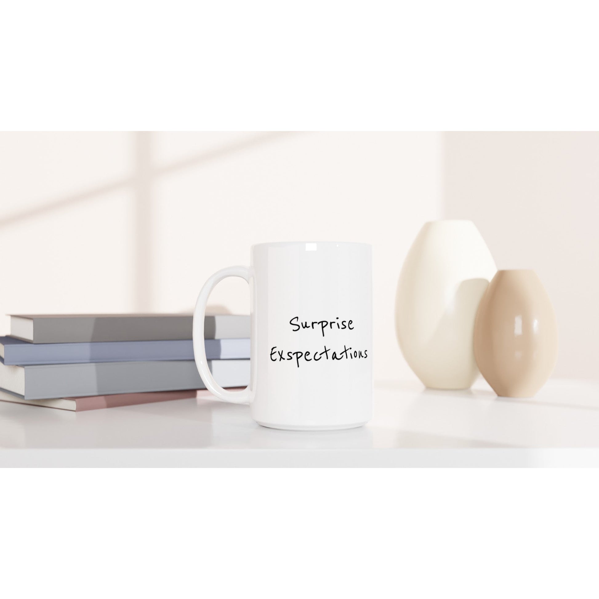 White 15oz Ceramic Mug  Surprise Expectations | Kid-Epics Expressions