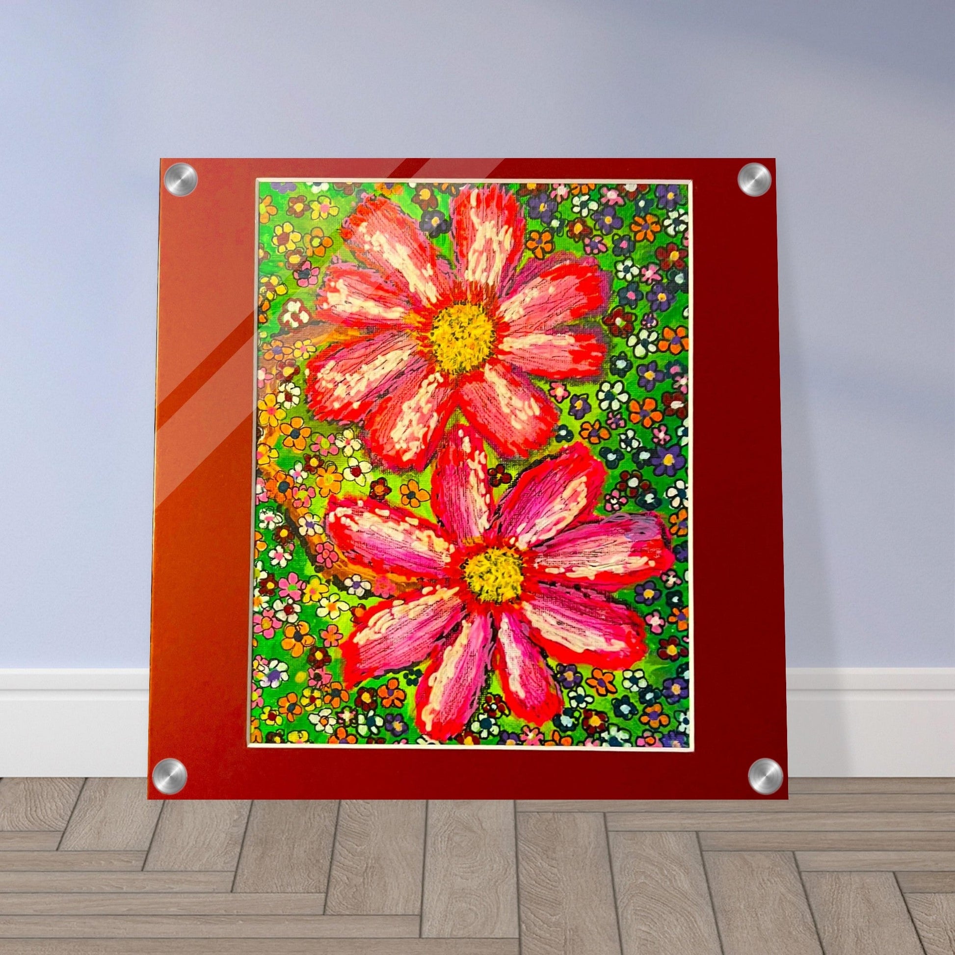 Acrylic Print - Two Red Flowers | Kid-Epics Expressions