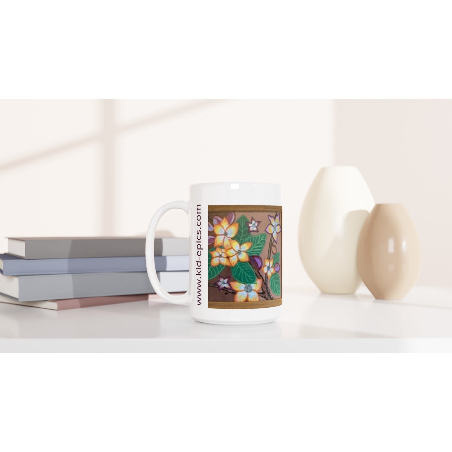 White 15oz Ceramic Mug - Abundant Beauty | Kid-Epics Expressions