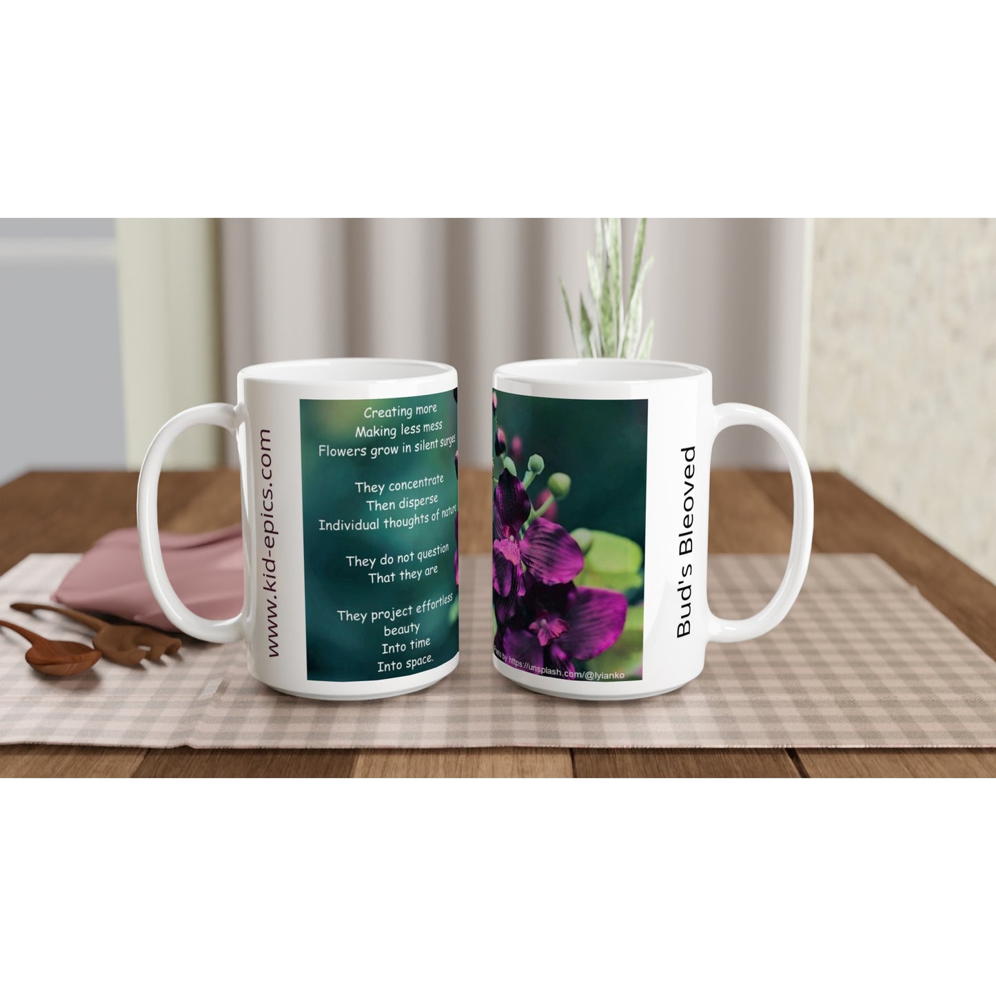 White 15oz Ceramic Mug - Bud's Beloved | Kid-Epics Expressions