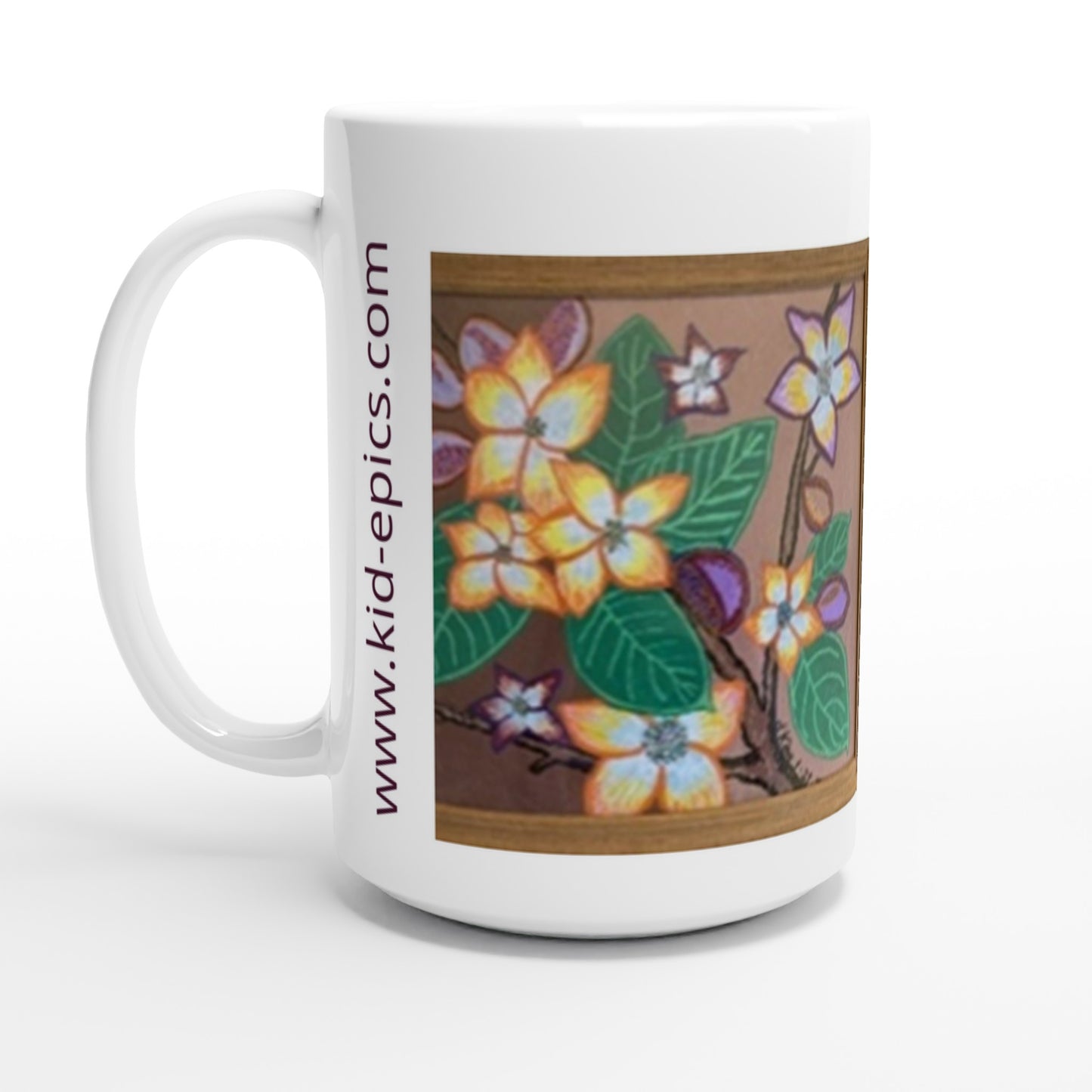 White 15oz Ceramic Mug - Abundant Beauty | Kid-Epics Expressions