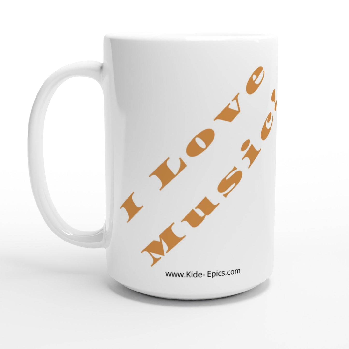 White 15oz Ceramic Mug I Love Music! | Kid-Epics Expressions